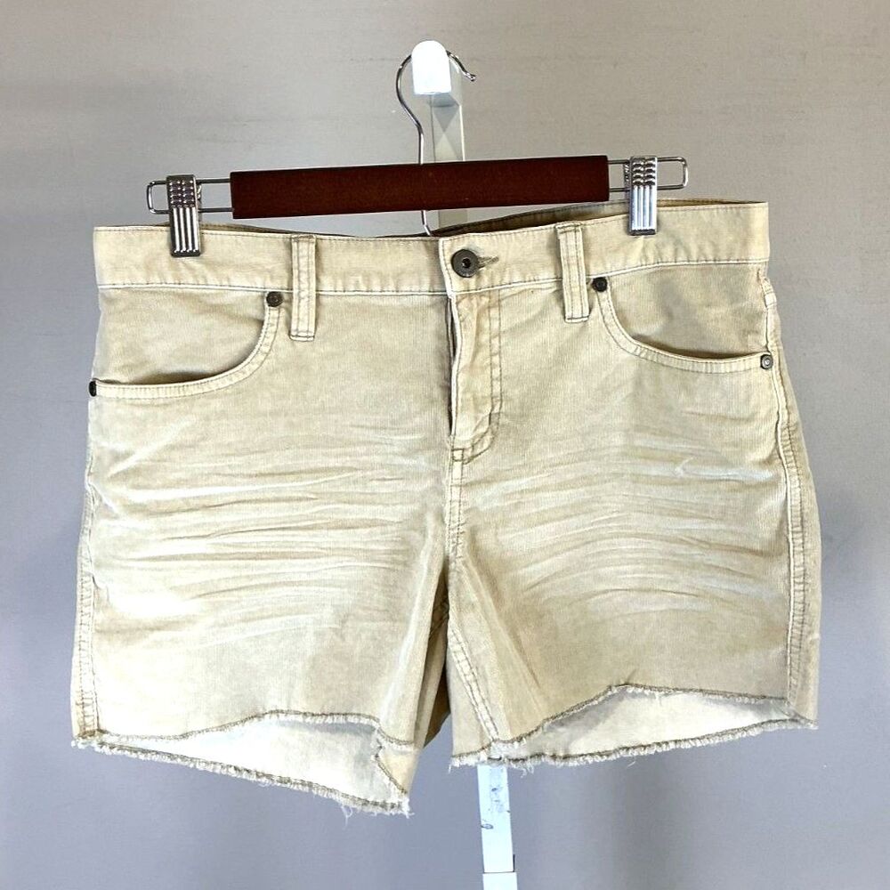 Carve Designs Oahu organic Coorduroy Shorts Light Tan Raw Frayed Hems, Size 6